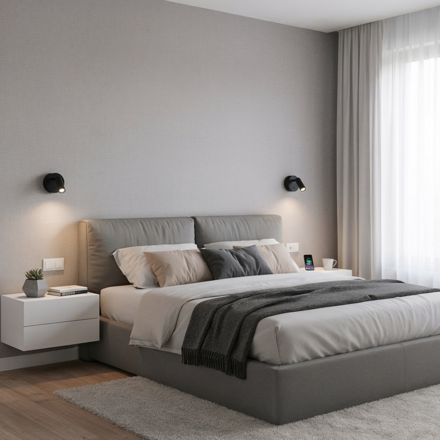 Ideal Lux - LED Kinkiet punktowy BEAN LED/3W/230V CRI 90 czarny