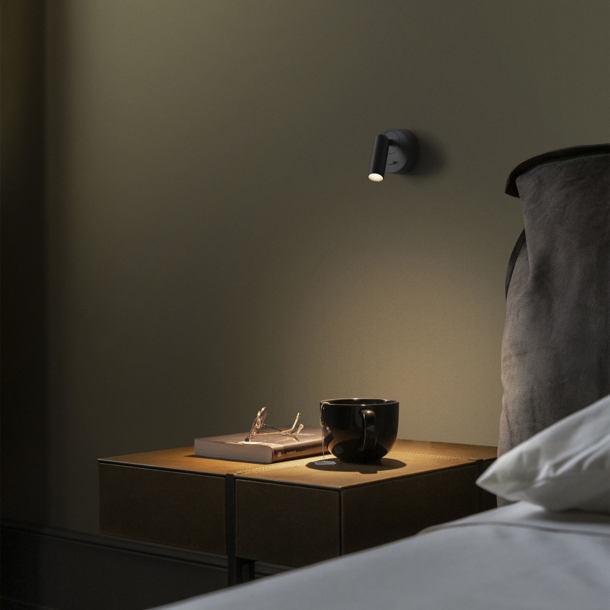 Ideal Lux - LED Kinkiet punktowy BEAN LED/3W/230V CRI 90 czarny