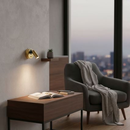 Ideal Lux - LED Kinkiet punktowy BEAN LED/3W/230V CRI 90 mosiądz