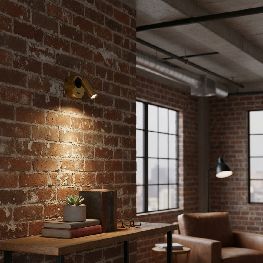 Ideal Lux - LED Kinkiet punktowy BEAN LED/3W/230V CRI 90 mosiądz