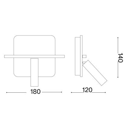 Ideal Lux - LED Kinkiet punktowy PIANO LED/11,5W/230V USB czarny