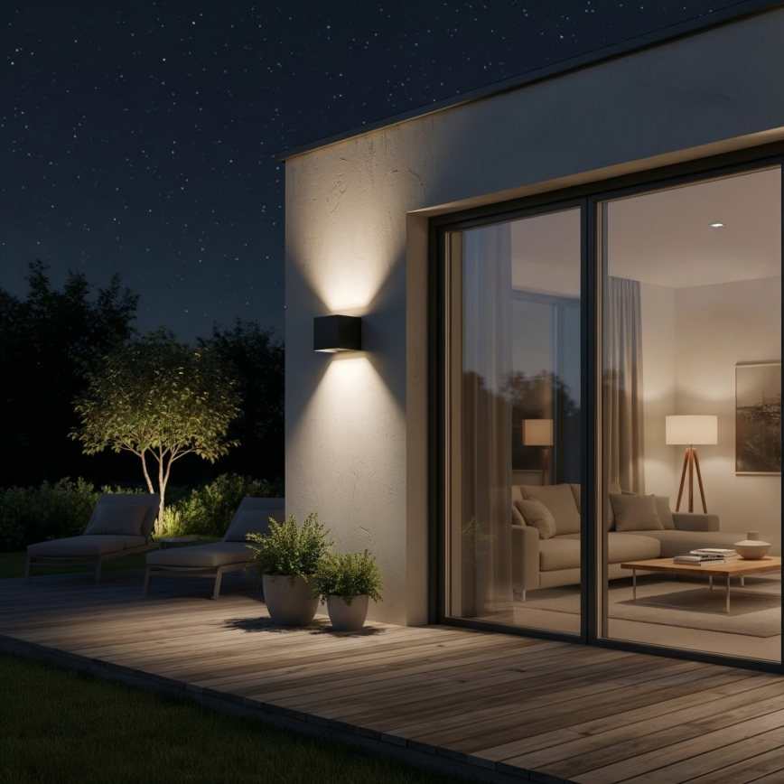 Ideal Lux - LED Kinkiet zewnętrzny ATOM LED/12W/230V CRI 90 IP54 czarny