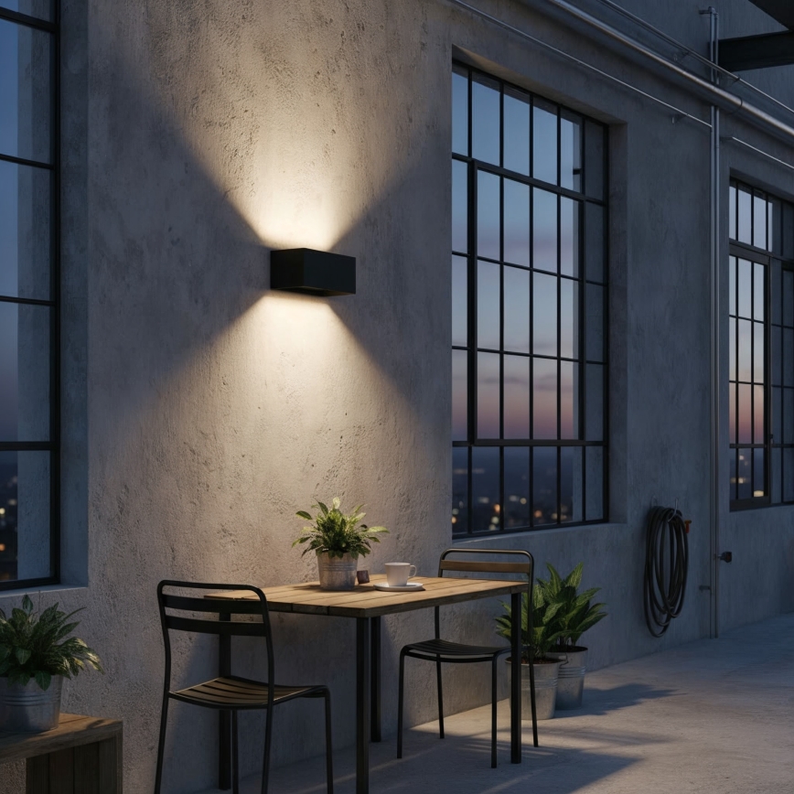 Ideal Lux - LED Kinkiet zewnętrzny ATOM LED/25W/230V CRI 90 IP54 czarny