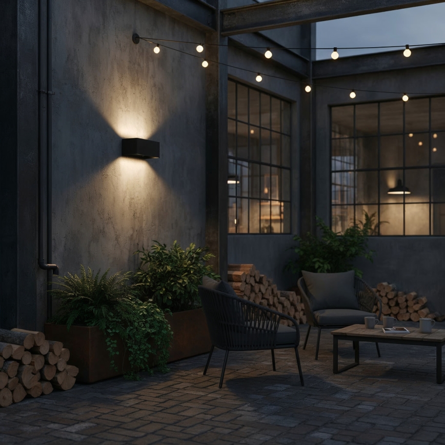 Ideal Lux - LED Kinkiet zewnętrzny ATOM LED/25W/230V CRI 90 IP54 czarny