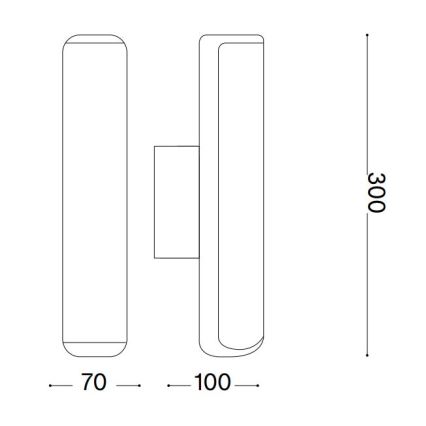 Ideal Lux - LED Kinkiet zewnętrzny ETERE LED/9,5W/230V 3000K CRI 90 IP44 czarny