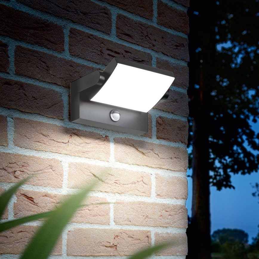 Ideal Lux - LED Kinkiet zewnętrzny z czujnikiem SWIPE LED/21W/230V CRI 90 IP54 antracyt
