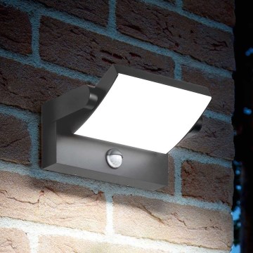 Ideal Lux - LED Kinkiet zewnętrzny z czujnikiem SWIPE LED/21W/230V CRI 90 IP54 antracyt