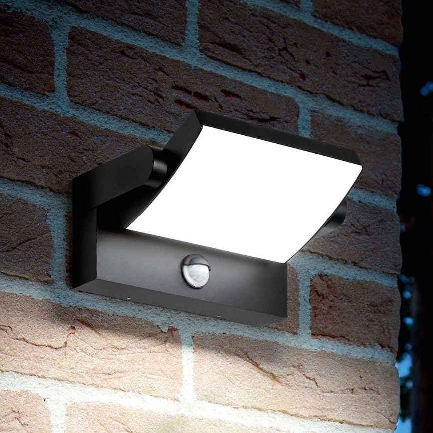 Ideal Lux - LED Kinkiet zewnętrzny z czujnikiem SWIPE LED/21W/230V CRI 90 IP54 czarny