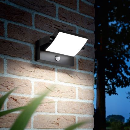 Ideal Lux - LED Kinkiet zewnętrzny z czujnikiem SWIPE LED/21W/230V CRI 90 IP54 czarny
