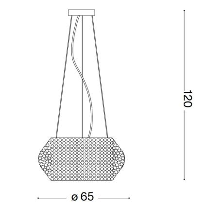 Ideal Lux - LED kryształowy żyrandol na lince PASHA 14xE14/40W/230V śr. 65 cm złoty