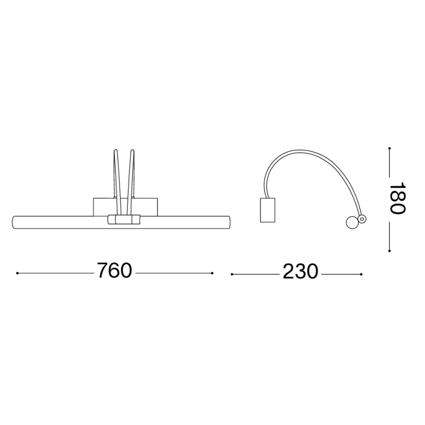 Ideal Lux - LED lampa do obrazów BOW LED/8W/230V chrom błyszczący