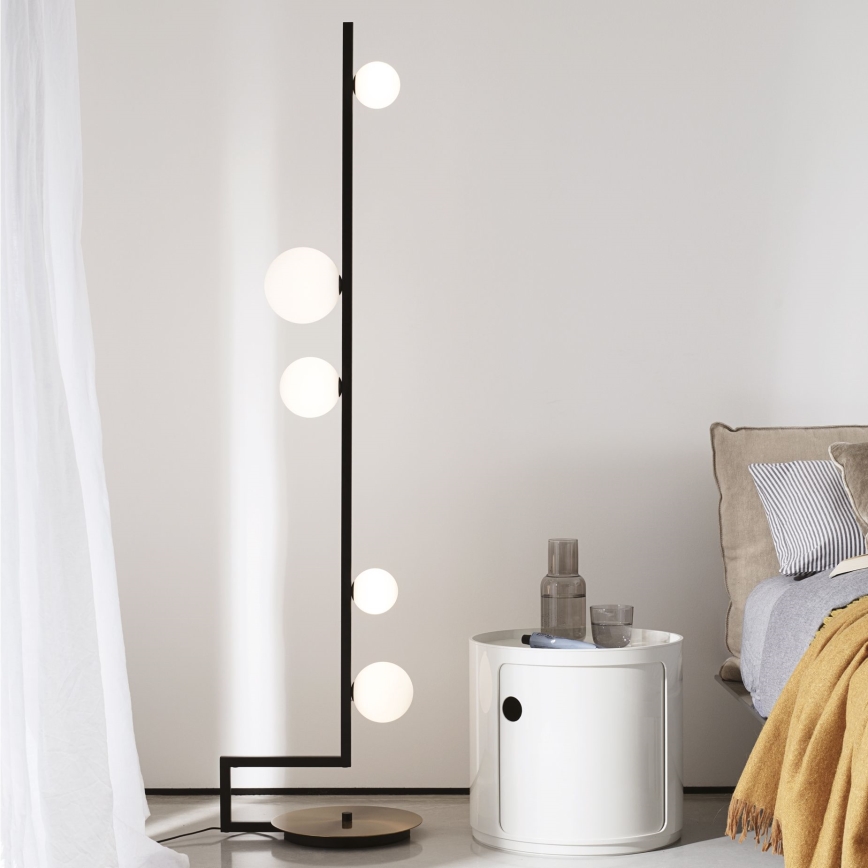 Ideal Lux - LED Lampa podłogowa BIRDS 5xG9/3W/230V czarny/złoty
