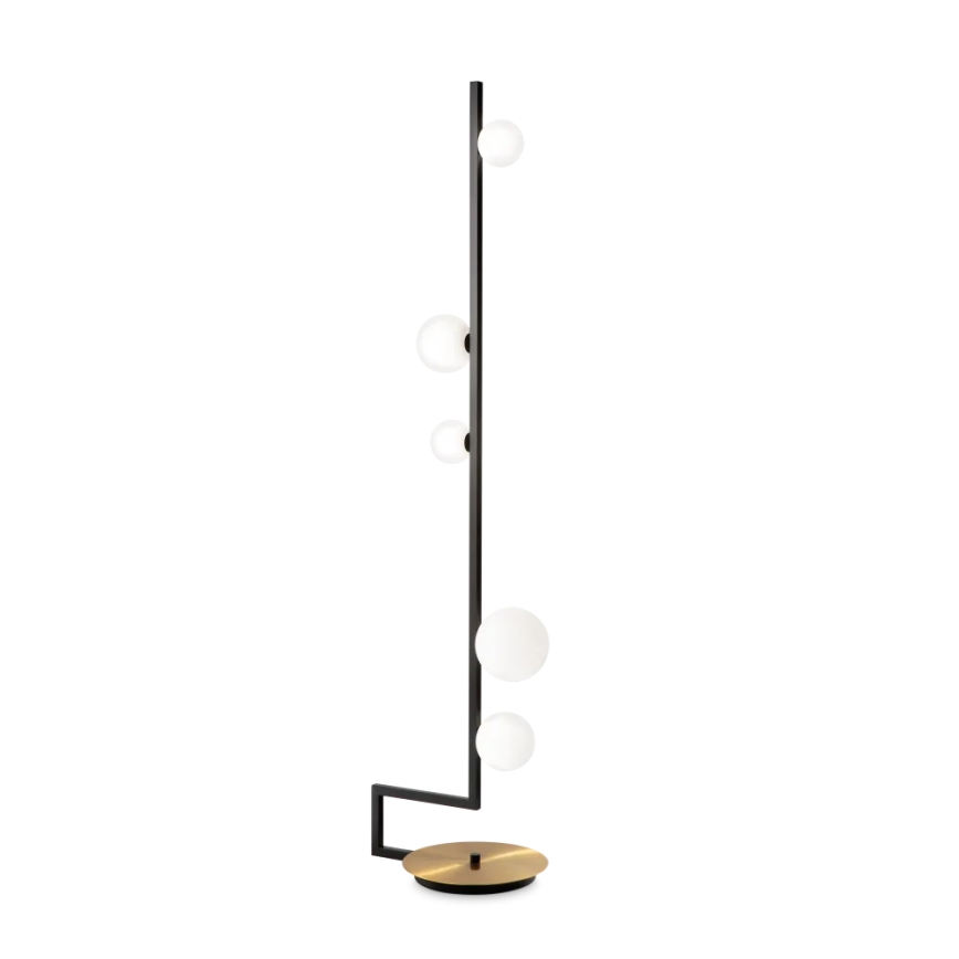 Ideal Lux - LED Lampa podłogowa BIRDS 5xG9/3W/230V czarny/złoty