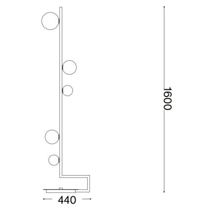 Ideal Lux - LED Lampa podłogowa BIRDS 5xG9/3W/230V czarny/złoty