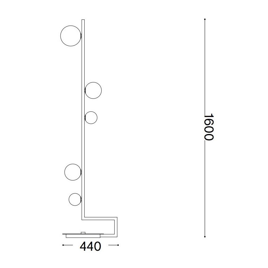 Ideal Lux - LED Lampa podłogowa BIRDS 5xG9/3W/230V czarny/złoty