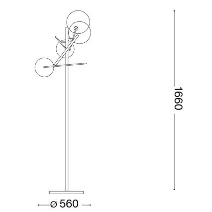 Ideal Lux - LED Lampa podłogowa EQUINOXE 4xG4/2W/230V chrom błyszczący/dymny