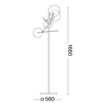 Ideal Lux - LED Lampa podłogowa EQUINOXE 4xG4/2W/230V chrom błyszczący/przezroczysty
