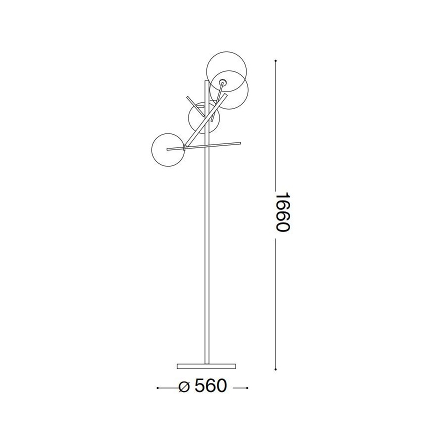 Ideal Lux - LED Lampa podłogowa EQUINOXE 4xG4/2W/230V chrom błyszczący/przezroczysty