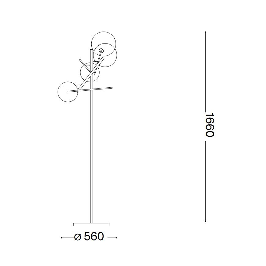 Ideal Lux - LED Lampa podłogowa EQUINOXE 4xG4/2W/230V mosiądz/dymny