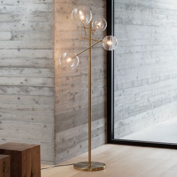 Ideal Lux - LED Lampa podłogowa EQUINOXE 4xG4/2W/230V mosiądz/przezroczysty