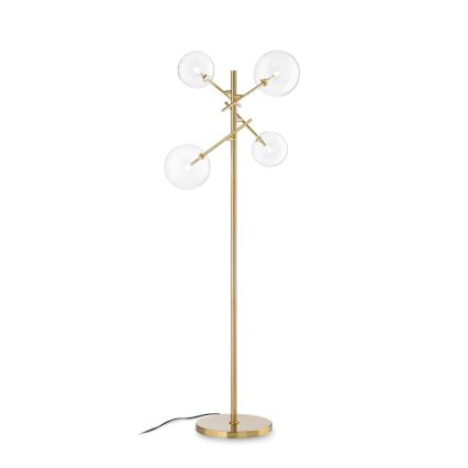 Ideal Lux - LED Lampa podłogowa EQUINOXE 4xG4/2W/230V mosiądz/przezroczysty