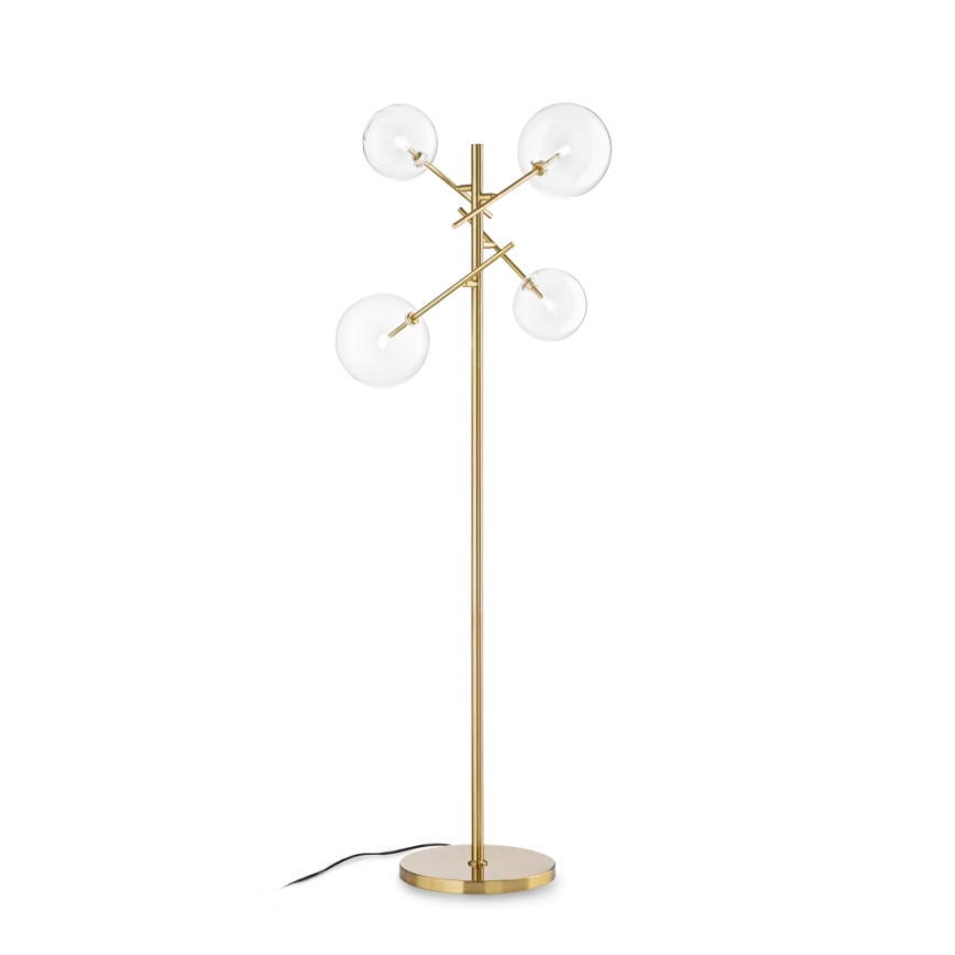 Ideal Lux - LED Lampa podłogowa EQUINOXE 4xG4/2W/230V mosiądz/przezroczysty