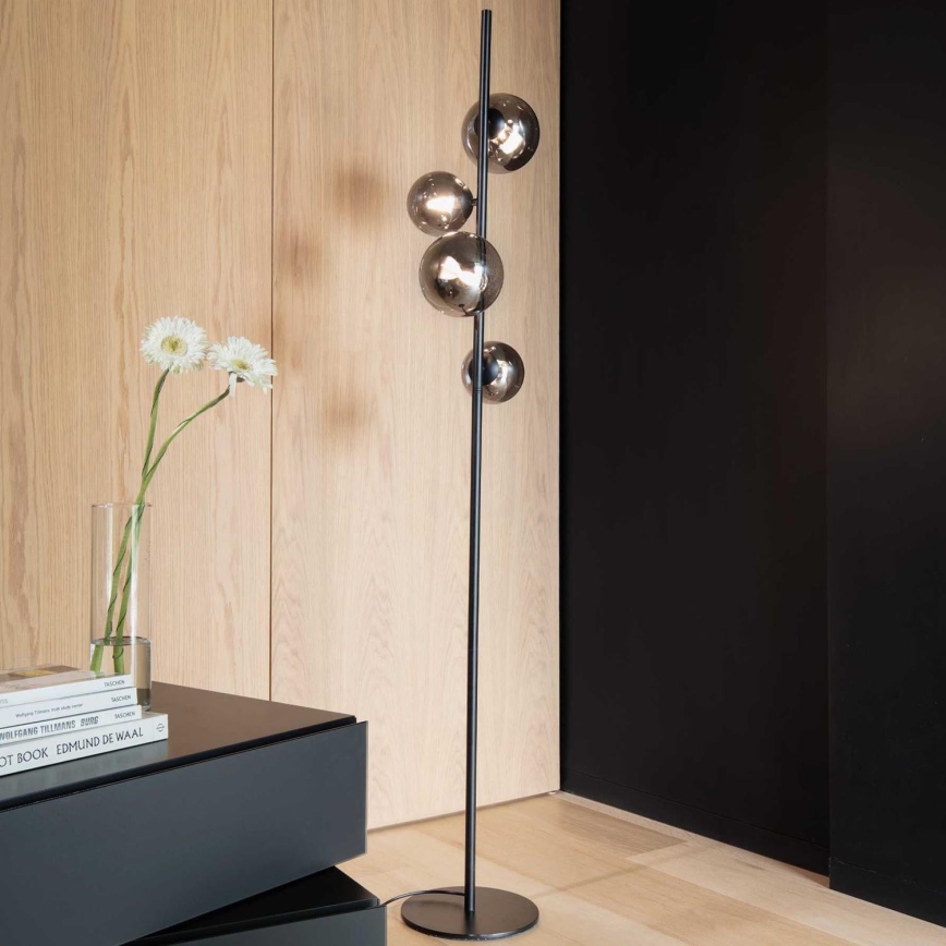 Ideal Lux - LED Lampa podłogowa PERLAGE 4xG9/3W/230V czarny/dymny