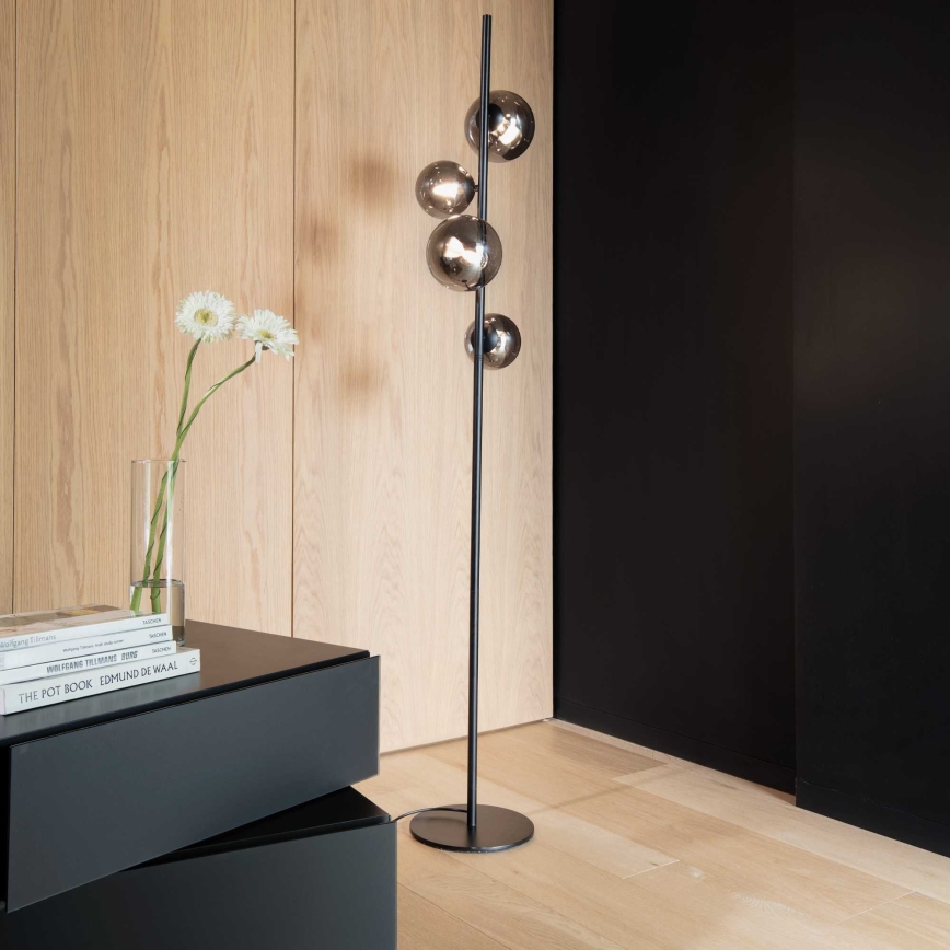 Ideal Lux - LED Lampa podłogowa PERLAGE 4xG9/3W/230V czarny/dymny