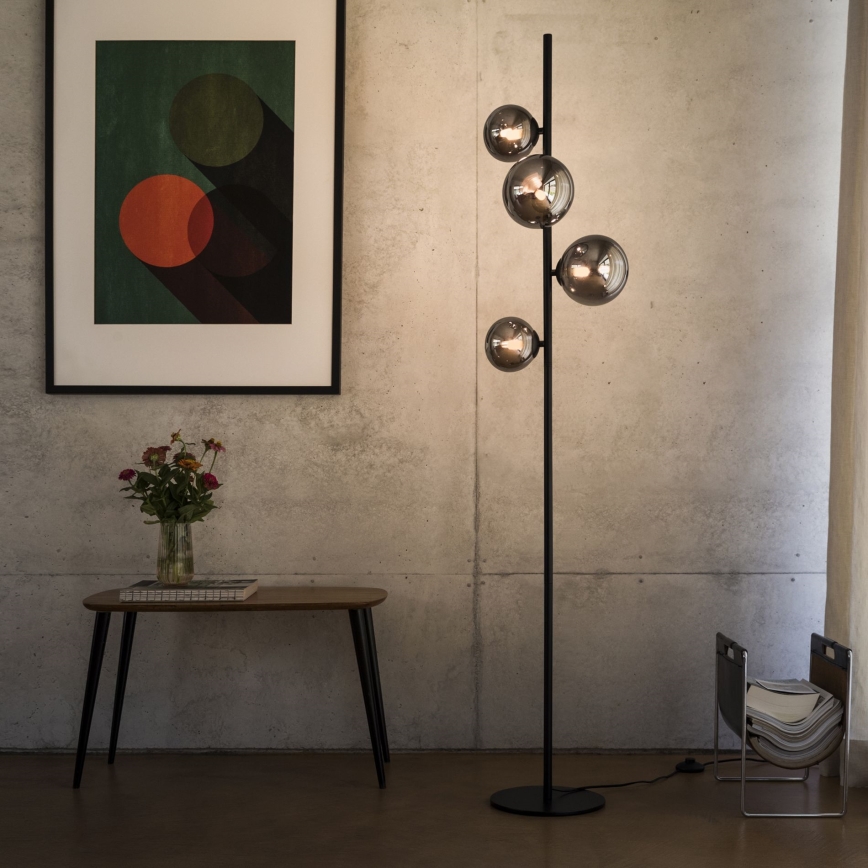 Ideal Lux - LED Lampa podłogowa PERLAGE 4xG9/3W/230V czarny/dymny