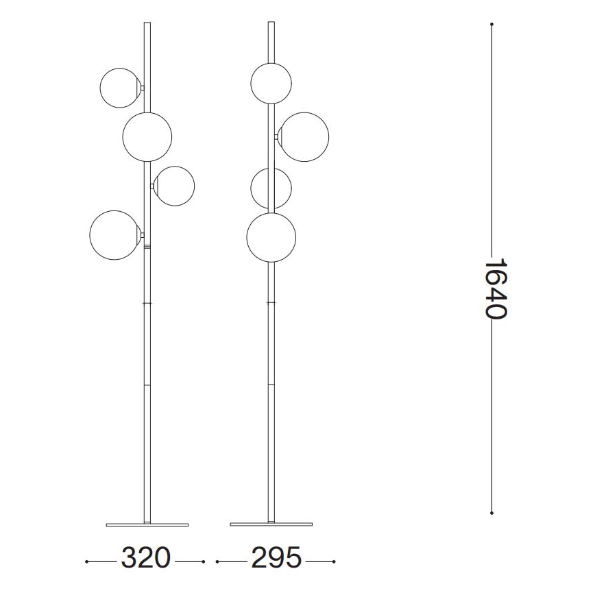 Ideal Lux - LED Lampa podłogowa PERLAGE 4xG9/3W/230V czarny/dymny