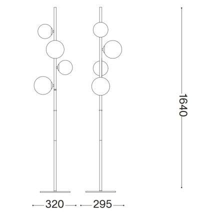 Ideal Lux - LED Lampa podłogowa PERLAGE 4xG9/3W/230V złoty/dymny