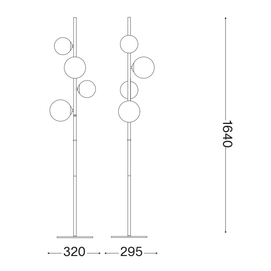 Ideal Lux - LED Lampa podłogowa PERLAGE 4xG9/3W/230V złoty/dymny