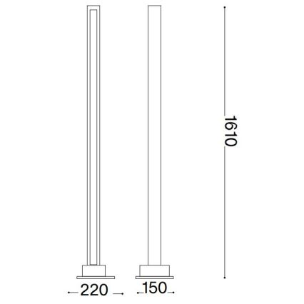 Ideal Lux - LED Lampa podłogowa ściemnialna CRAFT LED/26W/230V CRI 90 buk