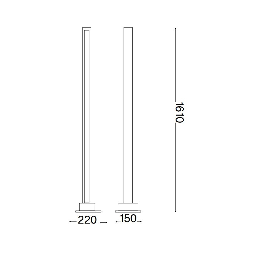 Ideal Lux - LED Lampa podłogowa ściemnialna CRAFT LED/26W/230V CRI 90 buk