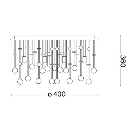 Ideal Lux - LED Lampa sufitowa kryształowa MOONLIGHT 8xG9/3W/230V śr. 40 cm złoty