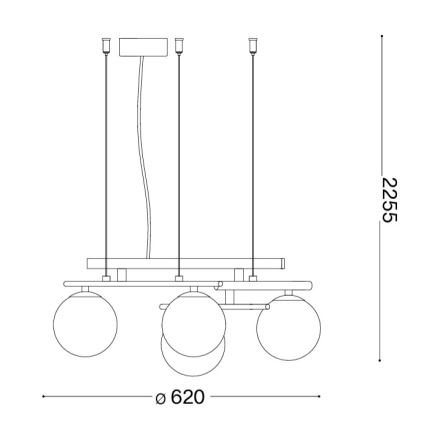 Ideal Lux - LED lampa wisząca na lince ATLAS 4xG9/3W/230V złota
