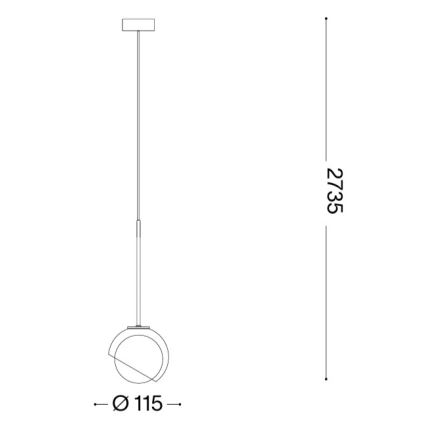 Ideal Lux - LED lampa wisząca na lince BLOOM 1xG9/3W/230V śr. 11,5 cm czarna