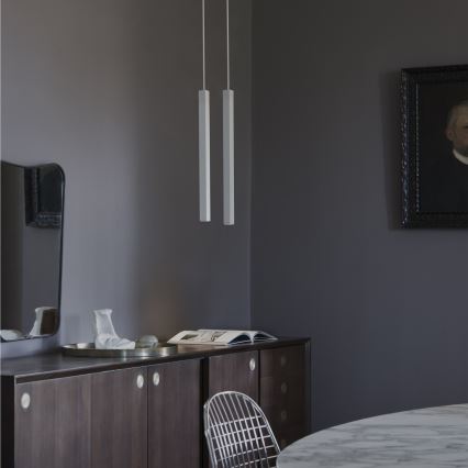 Ideal Lux - LED lampa wisząca na lince LOOK 1xGU10/7W/230V CRI 90 śr. 6 cm biała