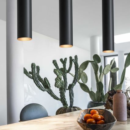 Ideal Lux - LED lampa wisząca na lince LOOK 1xGU10/7W/230V, CRI 90, średnica 6 cm, czarna