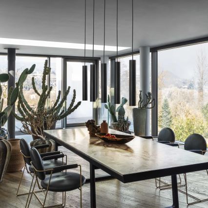 Ideal Lux - LED lampa wisząca na lince LOOK 1xGU10/7W/230V, CRI 90, średnica 6 cm, czarna