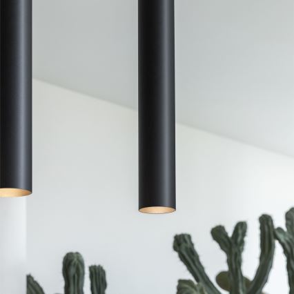 Ideal Lux - LED lampa wisząca na lince LOOK 1xGU10/7W/230V, CRI 90, średnica 6 cm, czarna