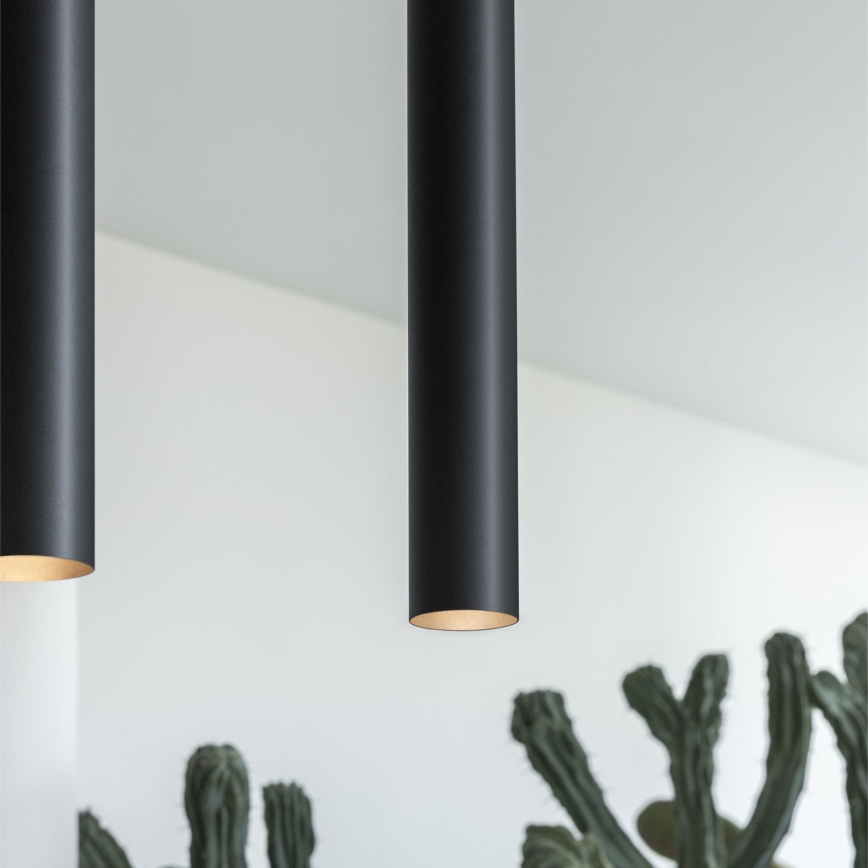 Ideal Lux - LED lampa wisząca na lince LOOK 1xGU10/7W/230V, CRI 90, średnica 6 cm, czarna