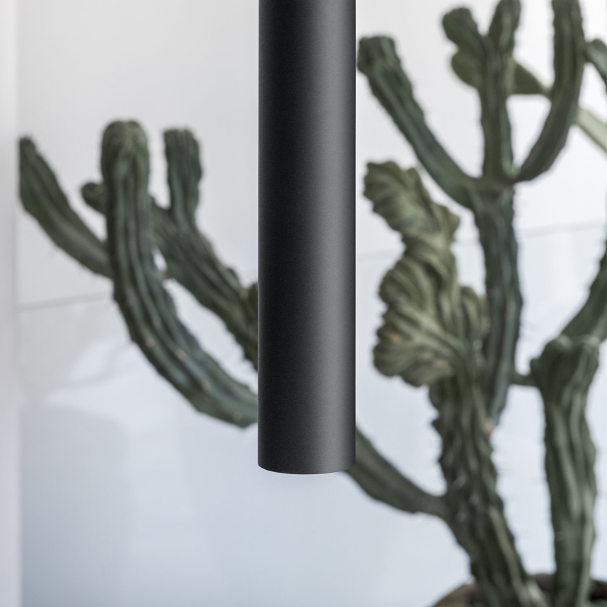 Ideal Lux - LED lampa wisząca na lince LOOK 1xGU10/7W/230V, CRI 90, średnica 6 cm, czarna