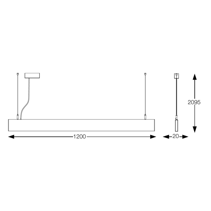Ideal Lux - LED Lampa wisząca na lince STEEL LED/29W/230V 3000K CRI 90 120 cm biała