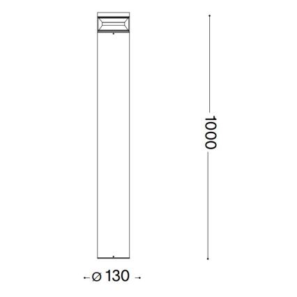 Ideal Lux - LED Lampa zewnętrzna BOEING LED/14W/230V 100 cm CRI 90 IP65 czarny