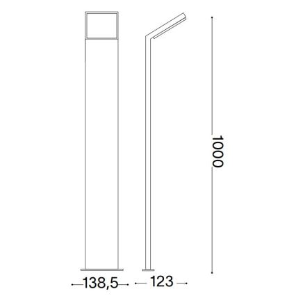 Ideal Lux - LED Lampa zewnętrzna STYLE LED/8,5W/230V 4000K 100 cm CRI 90 IP54 antracyt