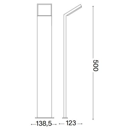 Ideal Lux - LED Lampa zewnętrzna STYLE LED/8,5W/230V 4000K 50 cm CRI 90 IP54 czarny