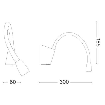 Ideal Lux - Elastyczna lampka LED GOOSE LED/3W/230V CRI 90 czarna