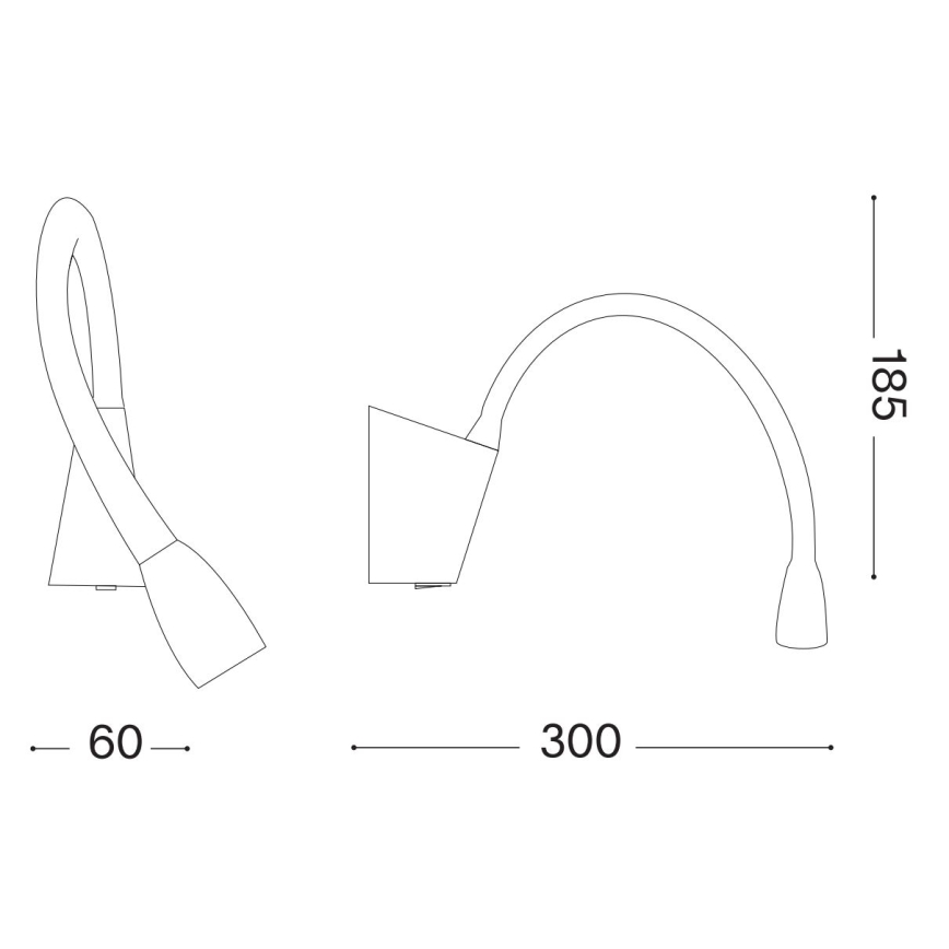 Ideal Lux - Elastyczna lampka LED GOOSE LED/3W/230V CRI 90 czarna