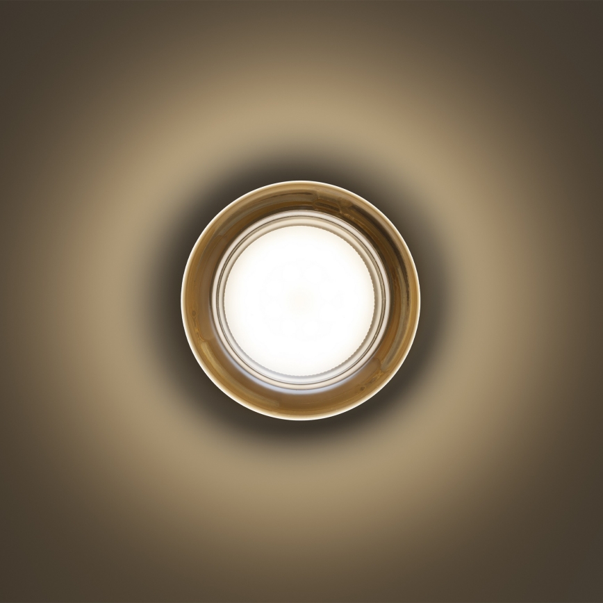 Ideal Lux - LED plafon łazienkowy LOLLY 1xGX53/9W/230V, śr. 10,5 cm, IP44, złoty/przydymiony beżowy
